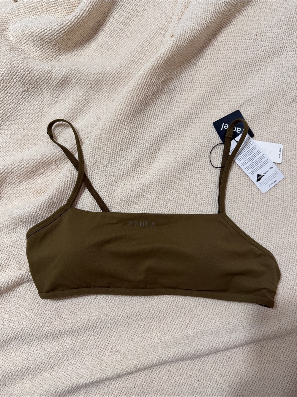P'tula Olive Bralette with Thin Straps